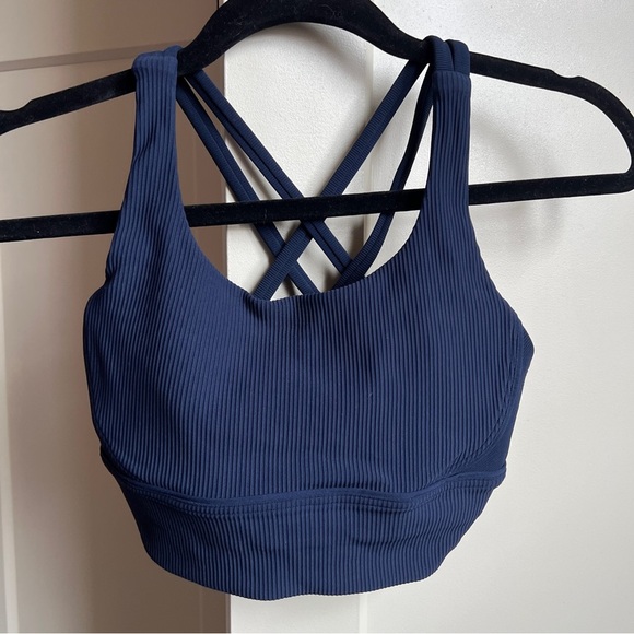 lululemon athletica Other - Lululemon Energy Longline Bra in ribbed Navy size 4
